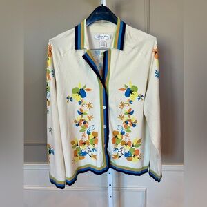 Judith Hart Y2K Vintage 3X Cardigan Sweater Floral Preppy Coastal Colorful